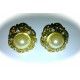 Round Pearl With Gold Surround Earrings